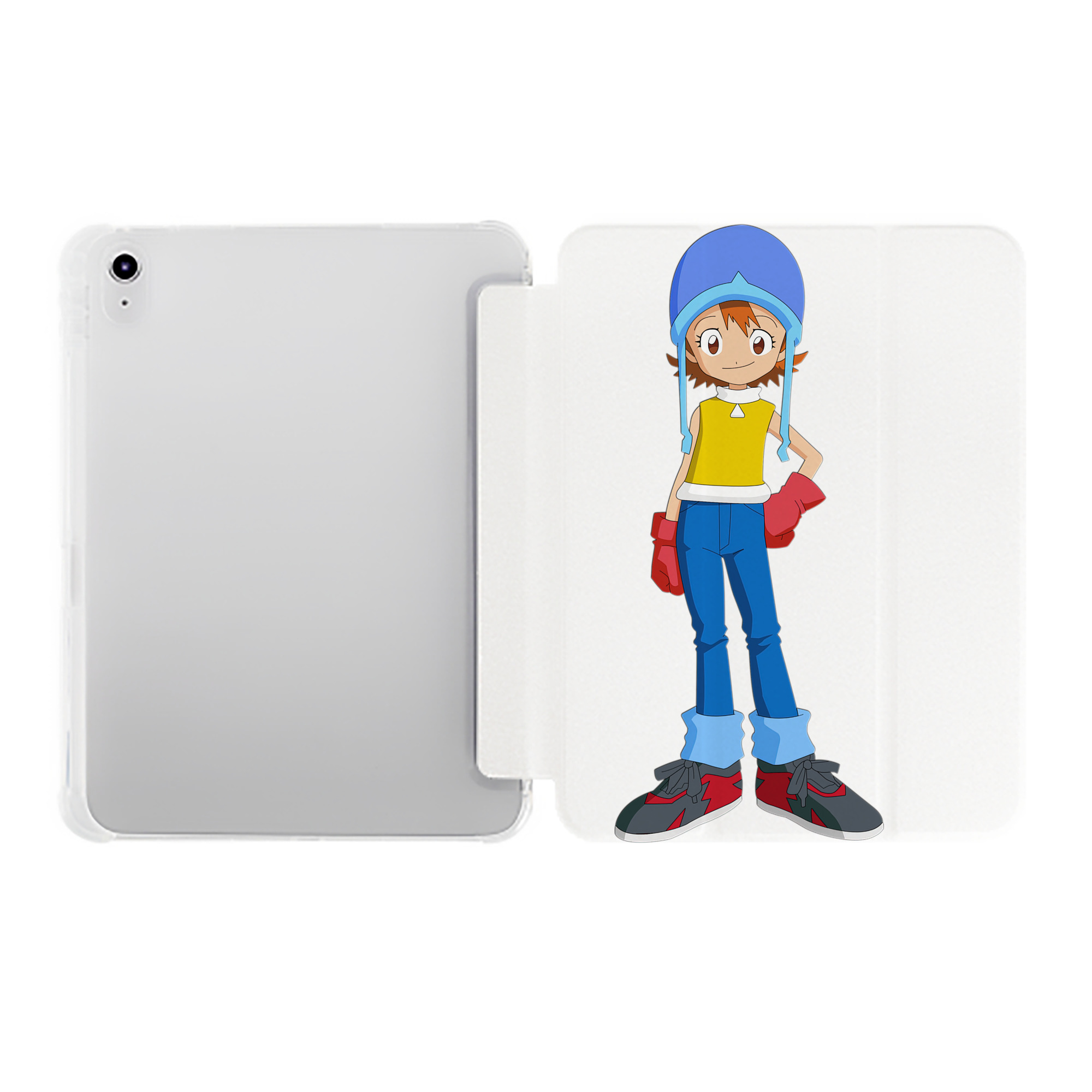 （画像用） Digimon デジタルモンスター/デジモン IPad ケース ペン収納付き 三つ折りスタンド PUレザー×シリコン 対応機種9.5/10.5/10.9インチ